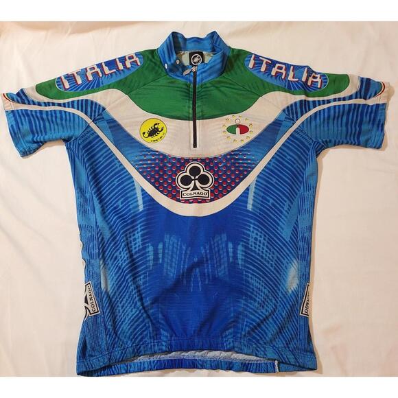 CASTELLI NATIONALE ITALY CYCLING SHIRT 1990's JERSEY BIKE SPORTS MENS SIZE M - Picture 2 of 10